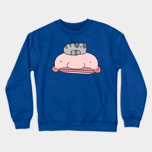 Blobfish and Little Cat Crewneck Sweatshirt